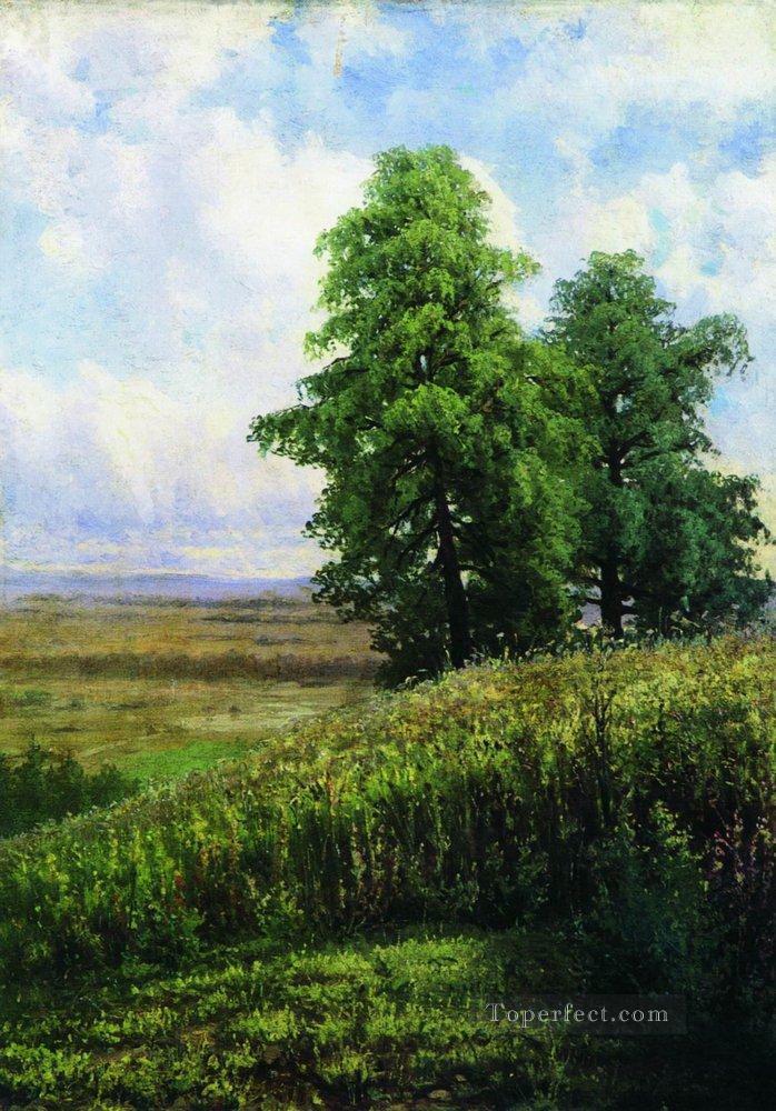 pendiente paisaje clásico Ivan Ivanovich árboles Pintura al óleo